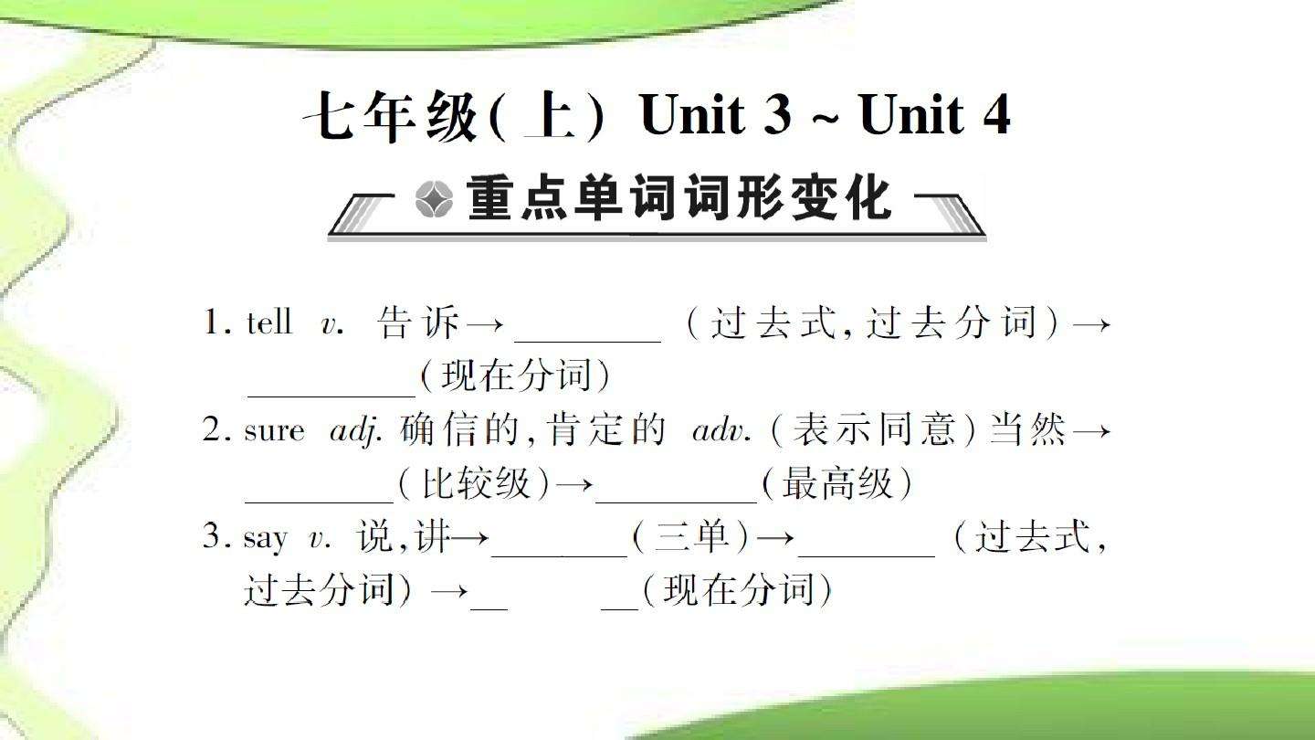 期末考试复习仁爱版七年级英语上Unit1-4知识点总结归纳的简单介绍